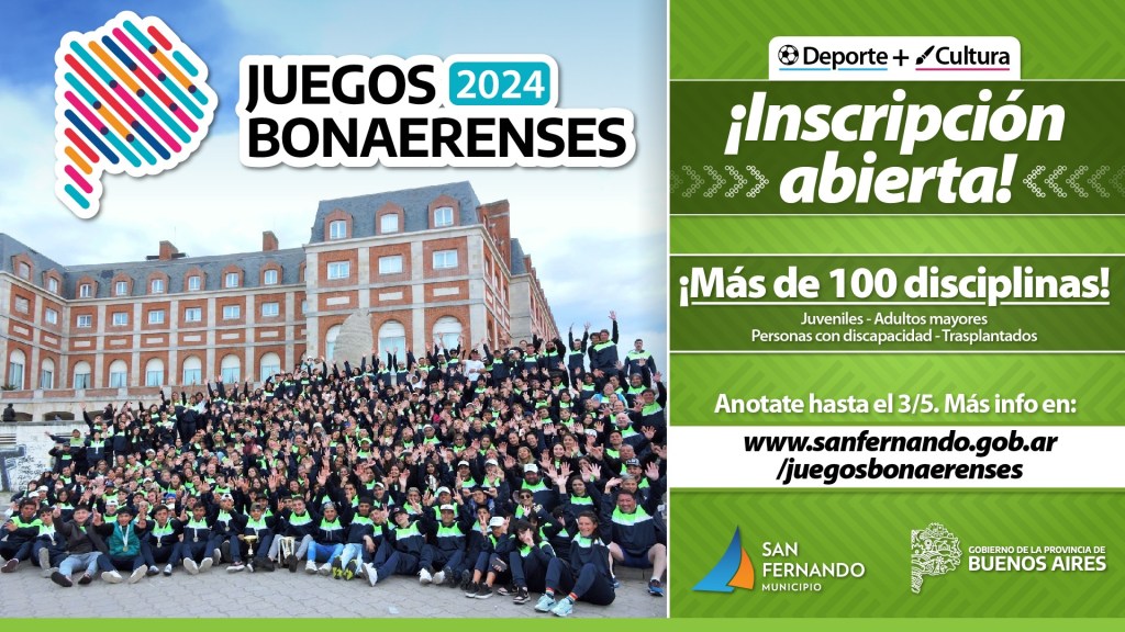 Se abrió la inscripción a los Juegos Bonaerenses de Deporte y Cultura 2024